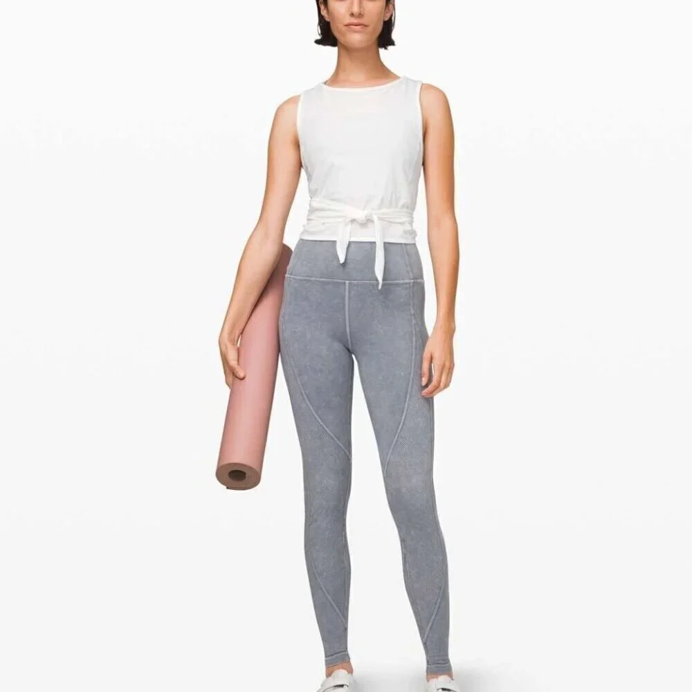 Lululemon Wunder Under High-Rise Tight *Snow Washed Ribbed  28" Washed Luna | 2 - Picture 8 of 10